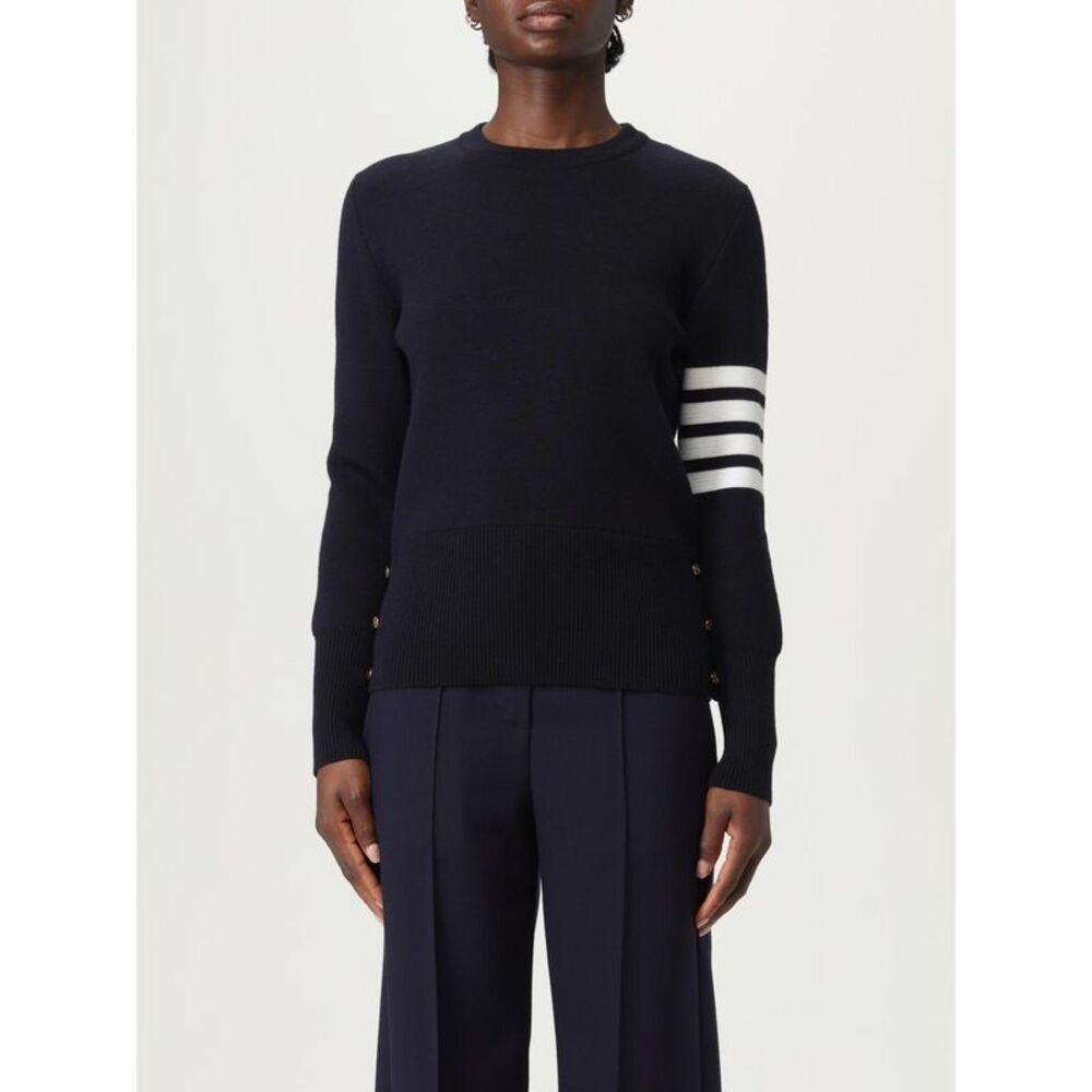 Thom Browne Women Wool Crewneck Sweater With 4-Bar Stripe Thom Browne
